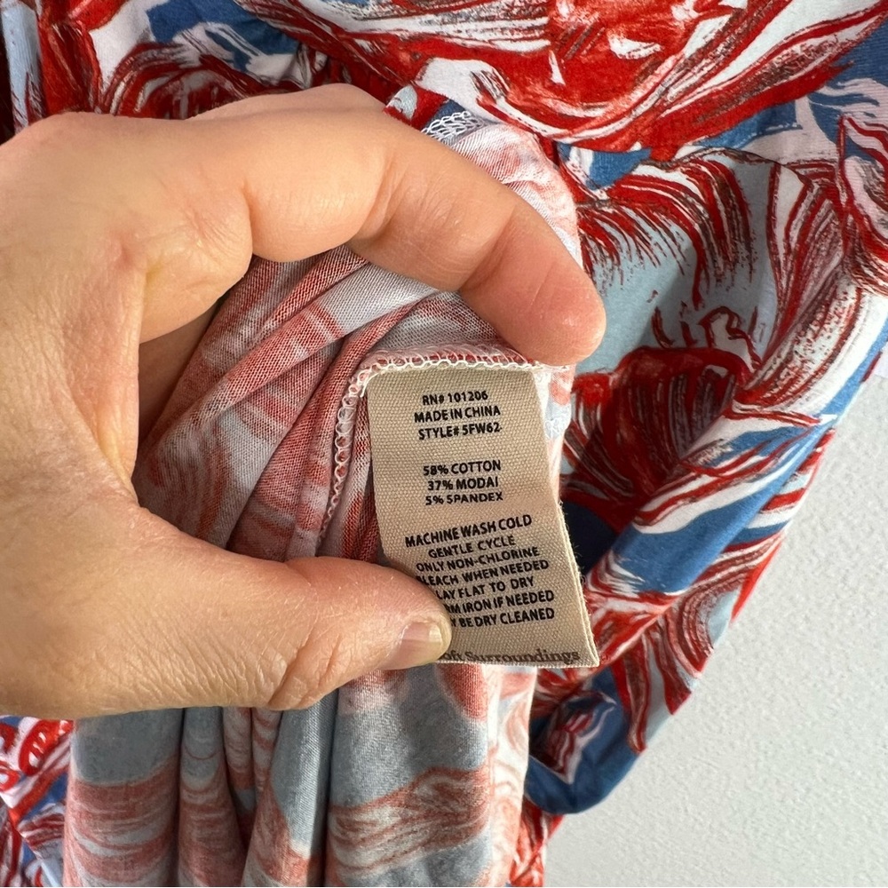 Soft Surroundings Blue and Red Floral Maxi Dress - Picture 7 of 7